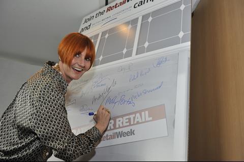 Mary Portas shows support for Retail Week's Fair Rates for Retail campaign